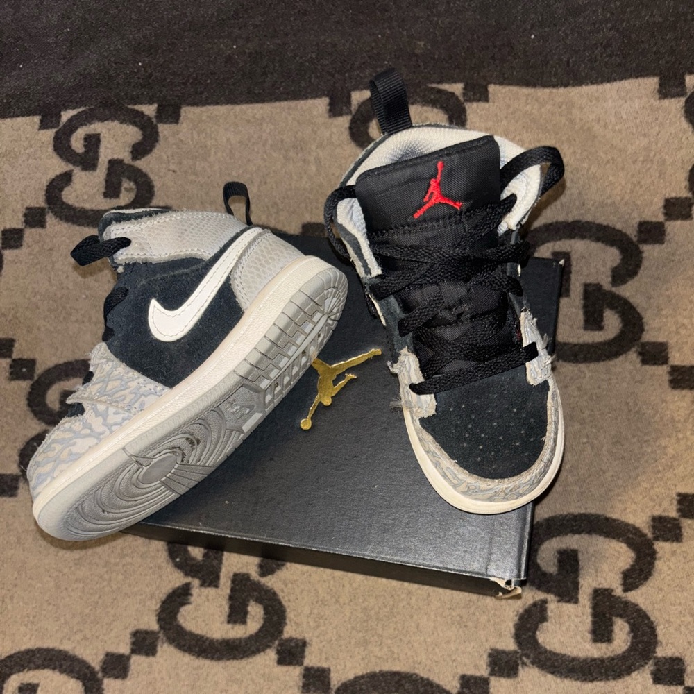 Boys Black and Gray Sneakers